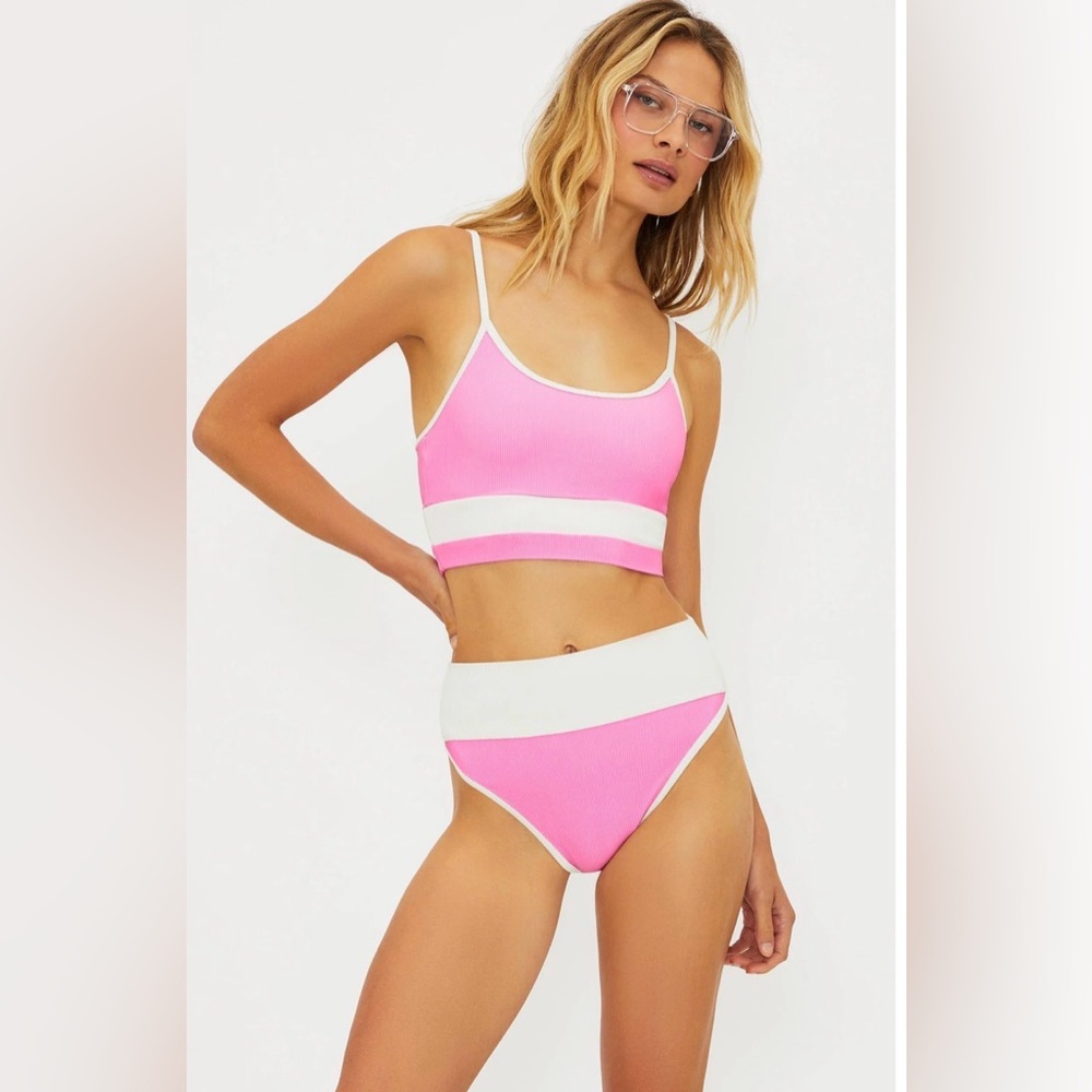 Beach Riot Pink and White Bikini